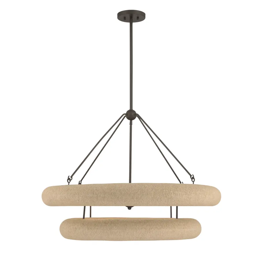 Aeris 36" 8-Light Pendant in Dark Bronze with Natural Paper Rope - Image 10