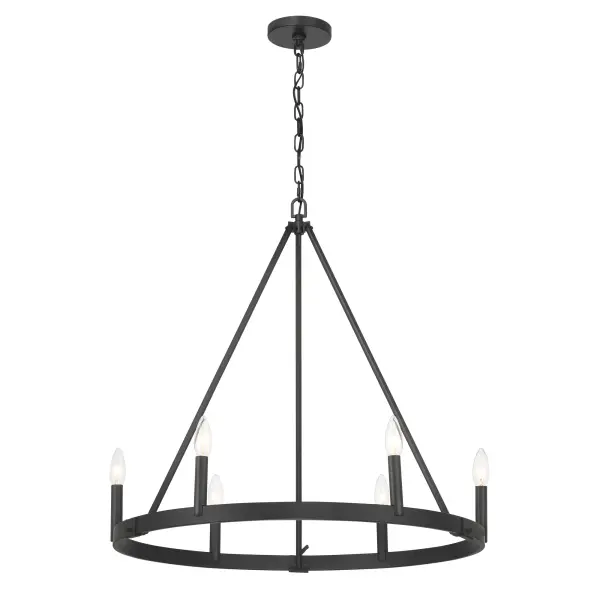 Dutton 6-Light Chandelier in Coal Black - Image 1