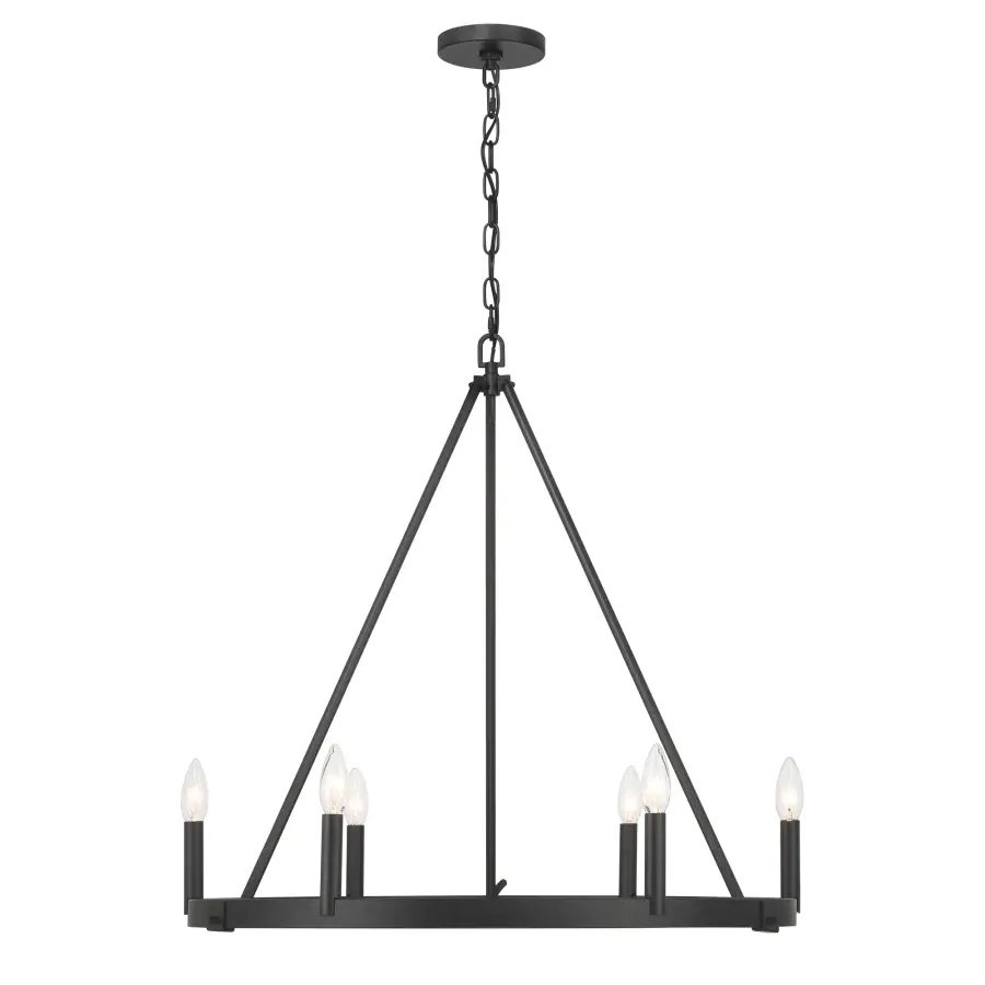 Dutton 6-Light Chandelier in Coal Black - Image 4