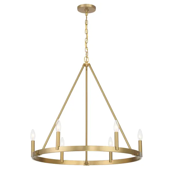 Dutton 6-Light Chandelier in Signature Brass - Image 1
