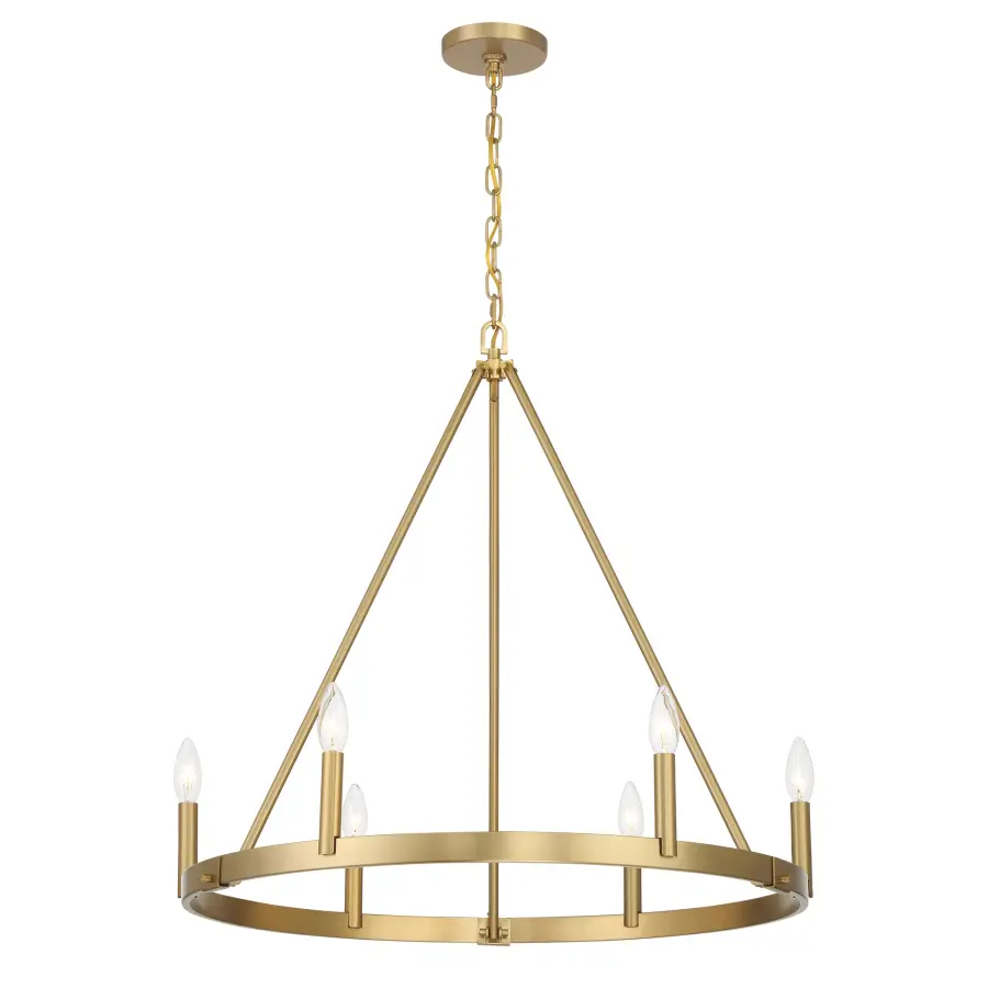 Dutton 6-Light Chandelier in Signature Brass - Image 1