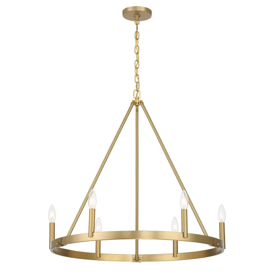 Dutton 6-Light Chandelier in Signature Brass - Image 3