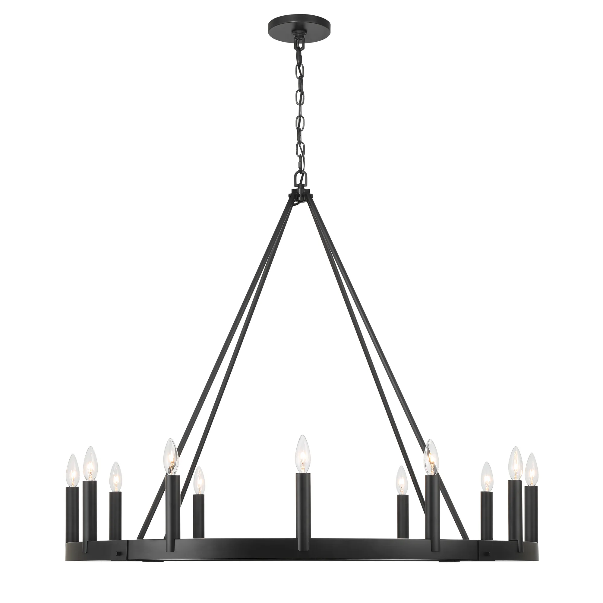 Dutton 12-Light Chandelier in Coal Black