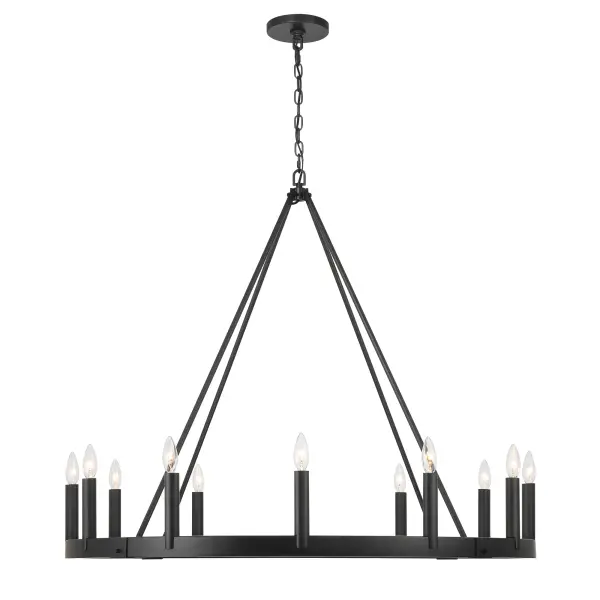 Dutton 12-Light Chandelier in Coal Black - Image 1