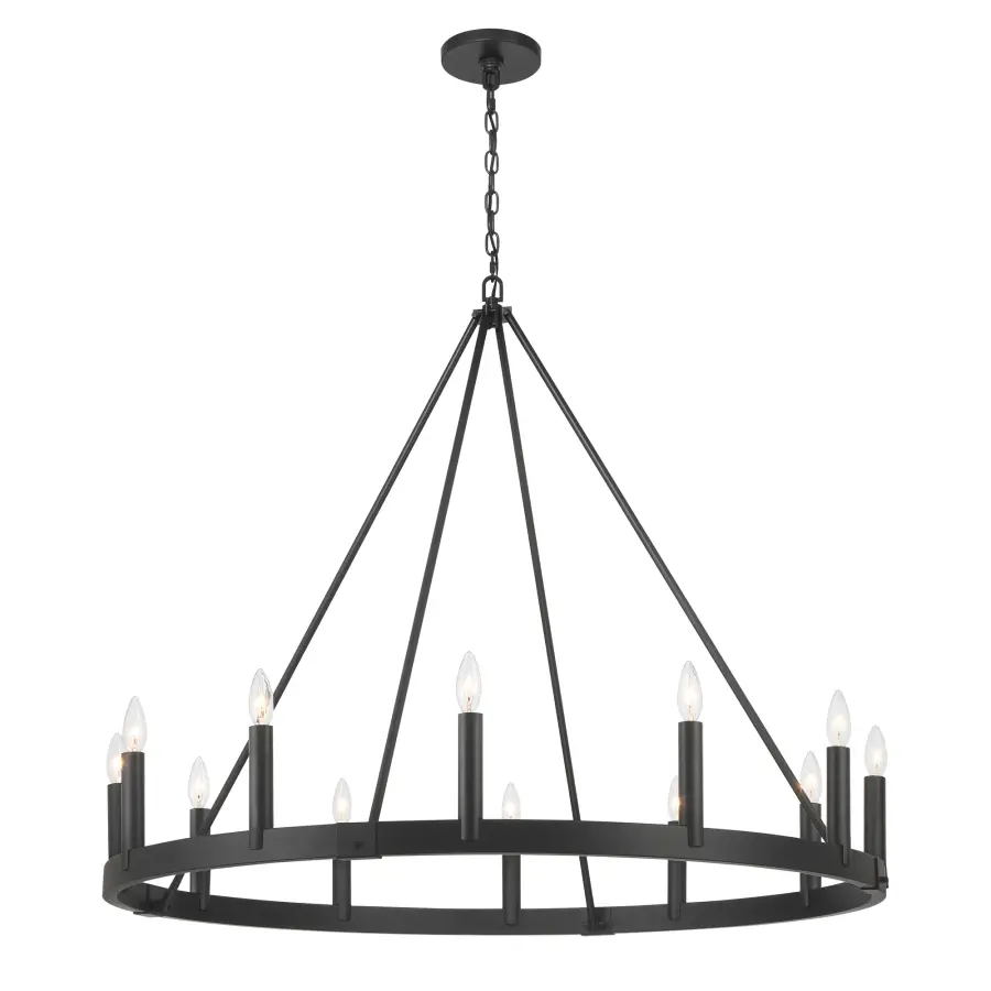 Dutton 12-Light Chandelier in Coal Black - Image 2