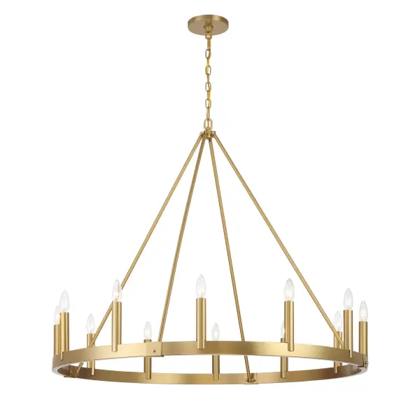 Dutton 12-Light Chandelier in Signature Brass - Image 1