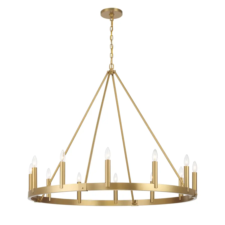 Dutton 12-Light Chandelier in Signature Brass - Image 1