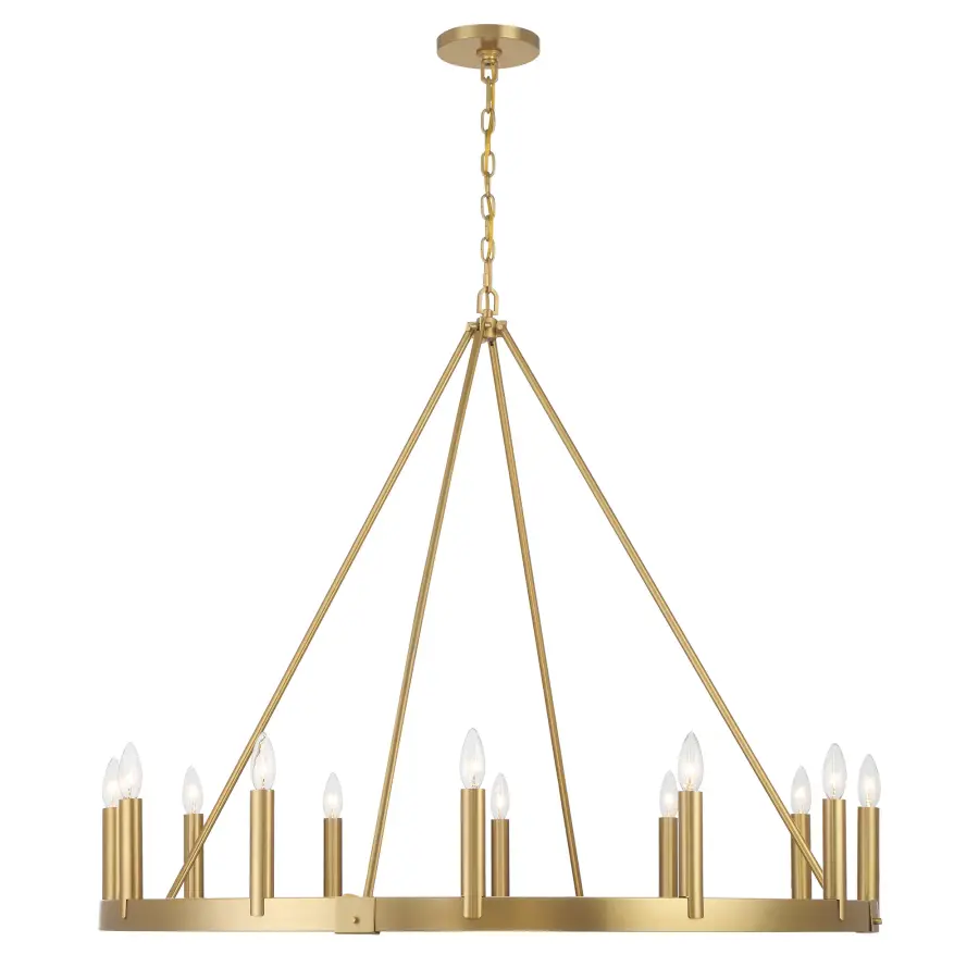 Dutton 12-Light Chandelier in Signature Brass - Image 2