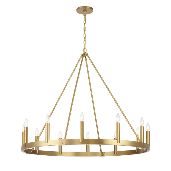 Dutton 12-Light Chandelier in Signature Brass - Image 3