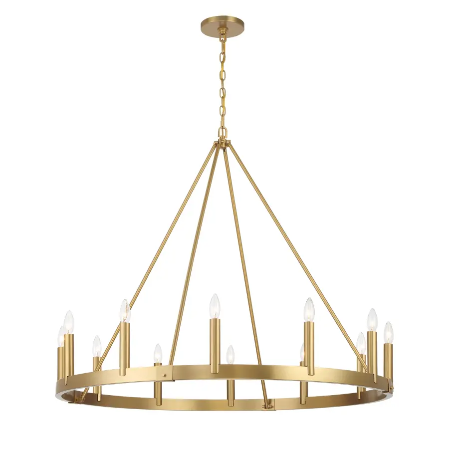 Dutton 12-Light Chandelier in Signature Brass - Image 3