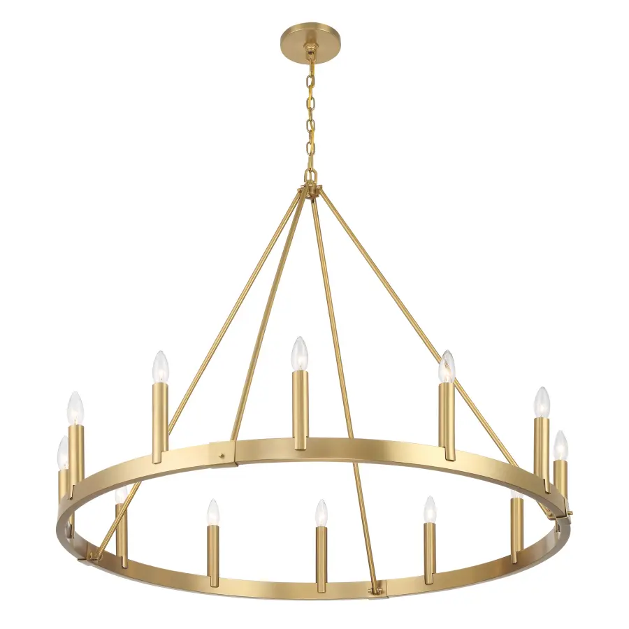 Dutton 12-Light Chandelier in Signature Brass - Image 4