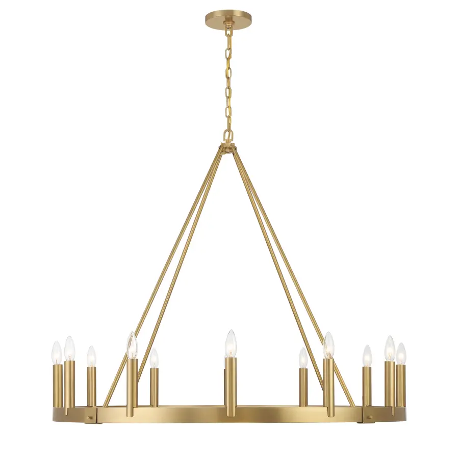 Dutton 12-Light Chandelier in Signature Brass - Image 5