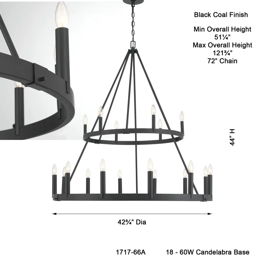 Dutton 18-Light Chandelier - Image 3