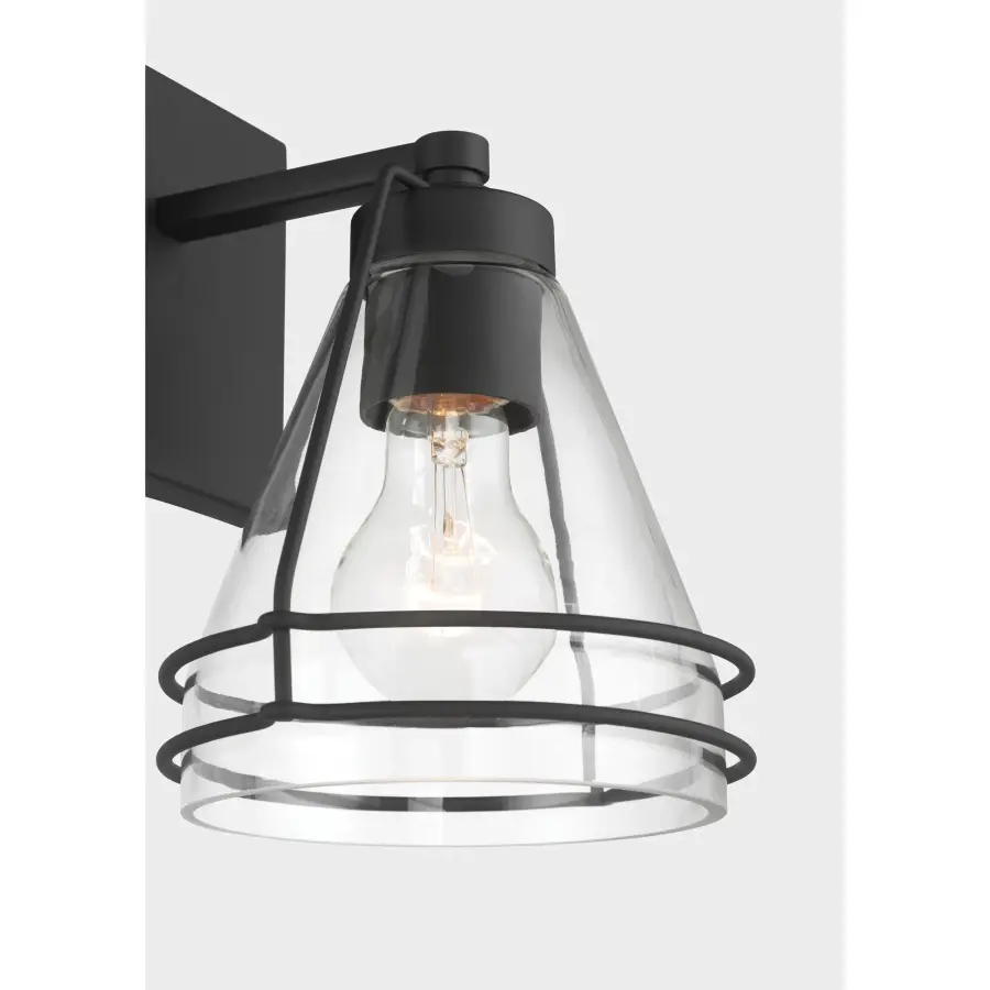 Lorenth 8.75" 1-Light Bath Sconce in Dark Matte Black - Image 3