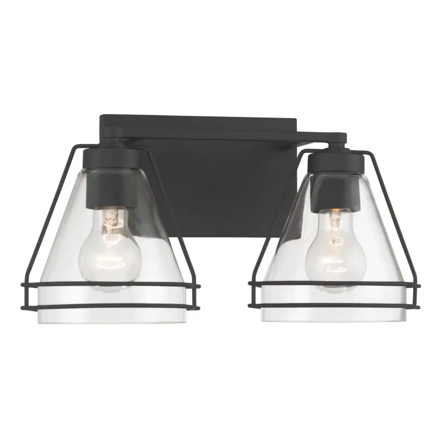 Lorenth 2-Light Vanity in Dark Matte Black - Image 1