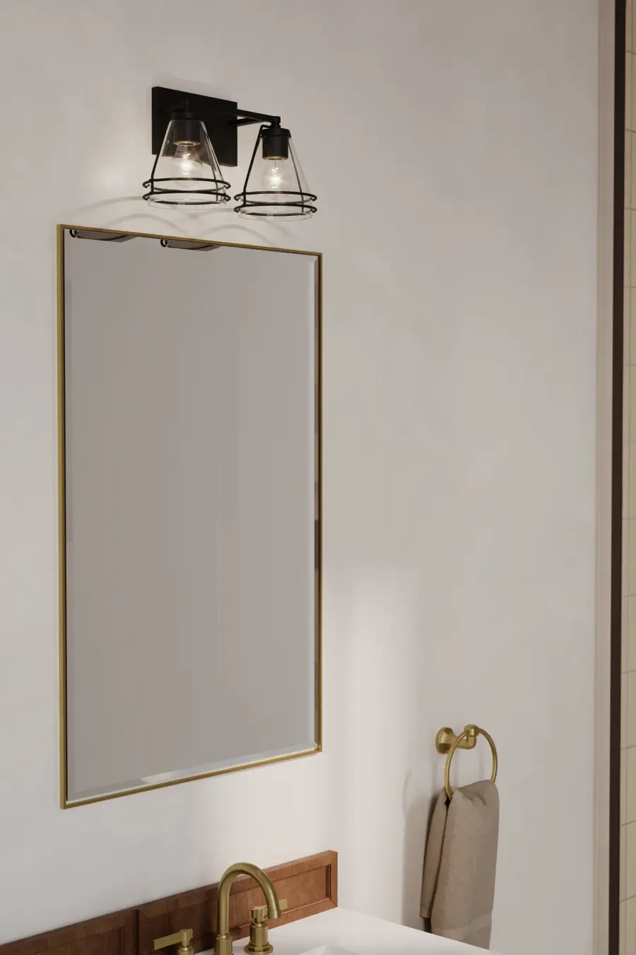 Lorenth 2-Light Vanity in Dark Matte Black - Image 3