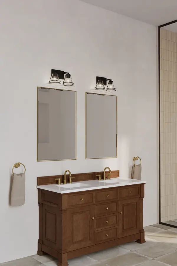 Lorenth 2-Light Vanity in Dark Matte Black - Image 4