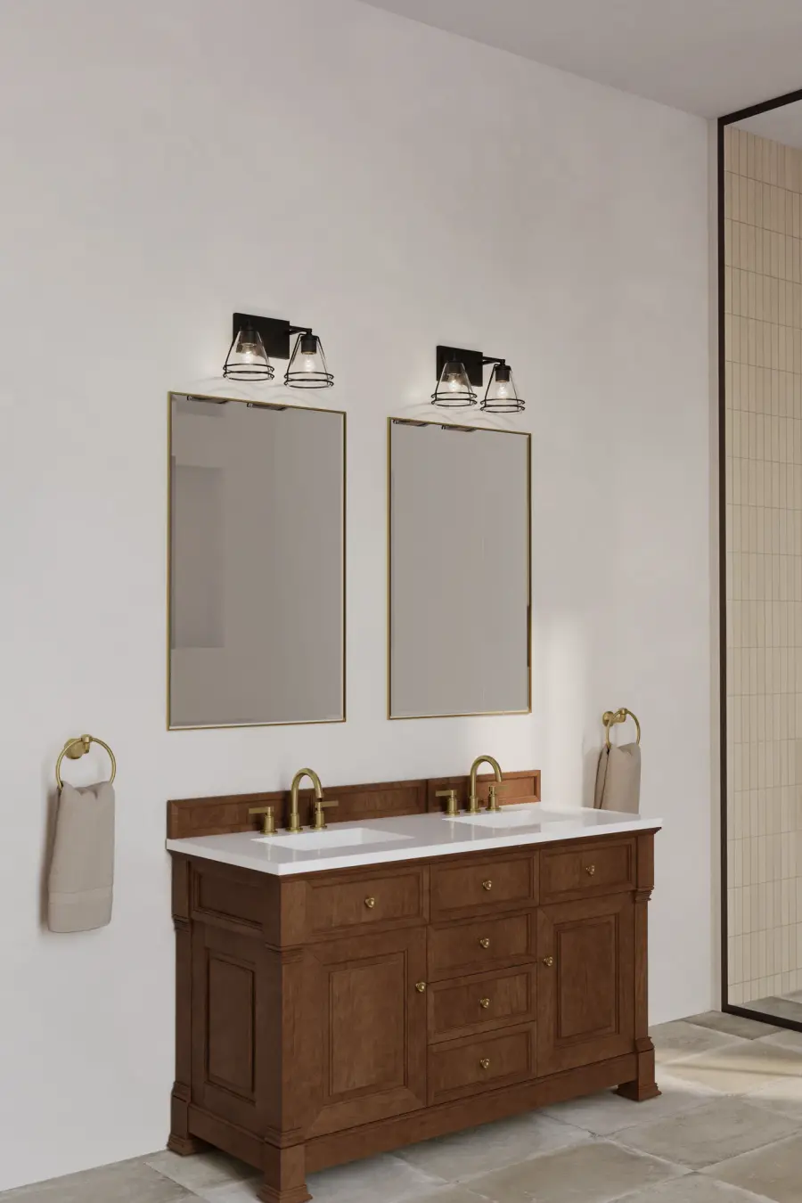 Lorenth 2-Light Vanity in Dark Matte Black - Image 4