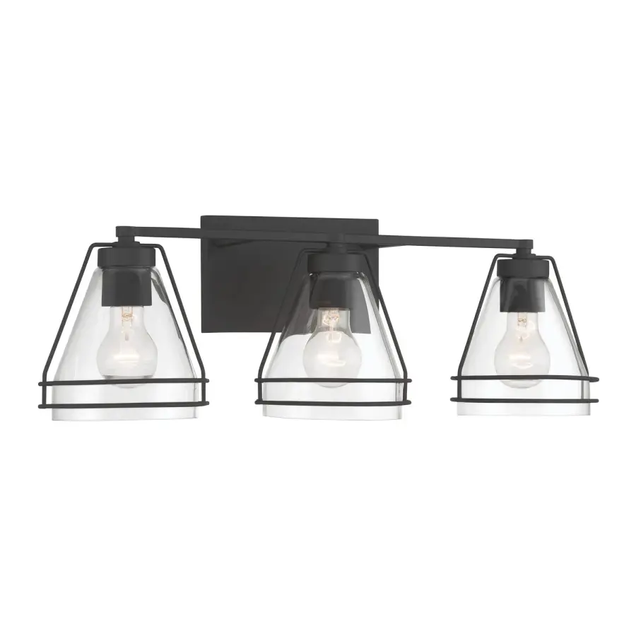 Lorenth 24.25" 3-Light Vanity in Dark Matte Black - Image 1
