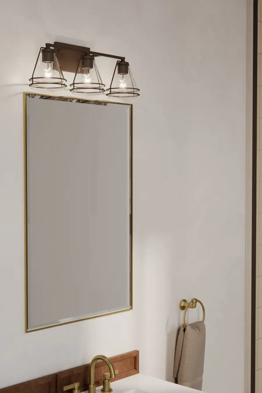 Lorenth 24.25" 3-Light Vanity in Dark Matte Black - Image 3