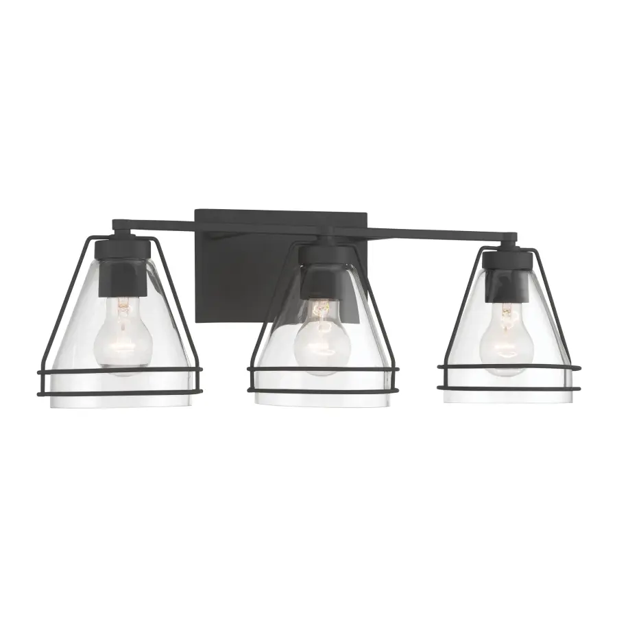 Lorenth 24.25" 3-Light Vanity in Dark Matte Black - Image 7