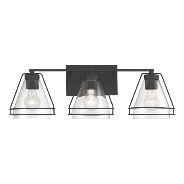 Lorenth 24.25" 3-Light Vanity in Dark Matte Black - Image 8