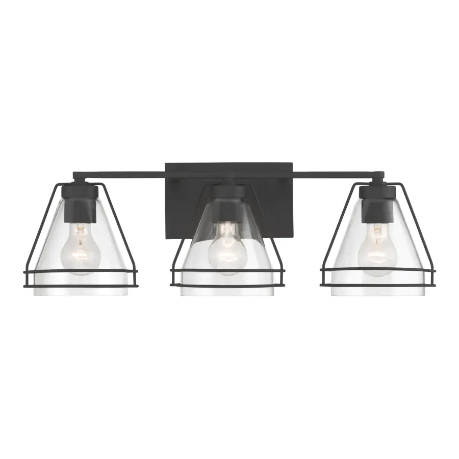Lorenth 24.25" 3-Light Vanity in Dark Matte Black - Image 8
