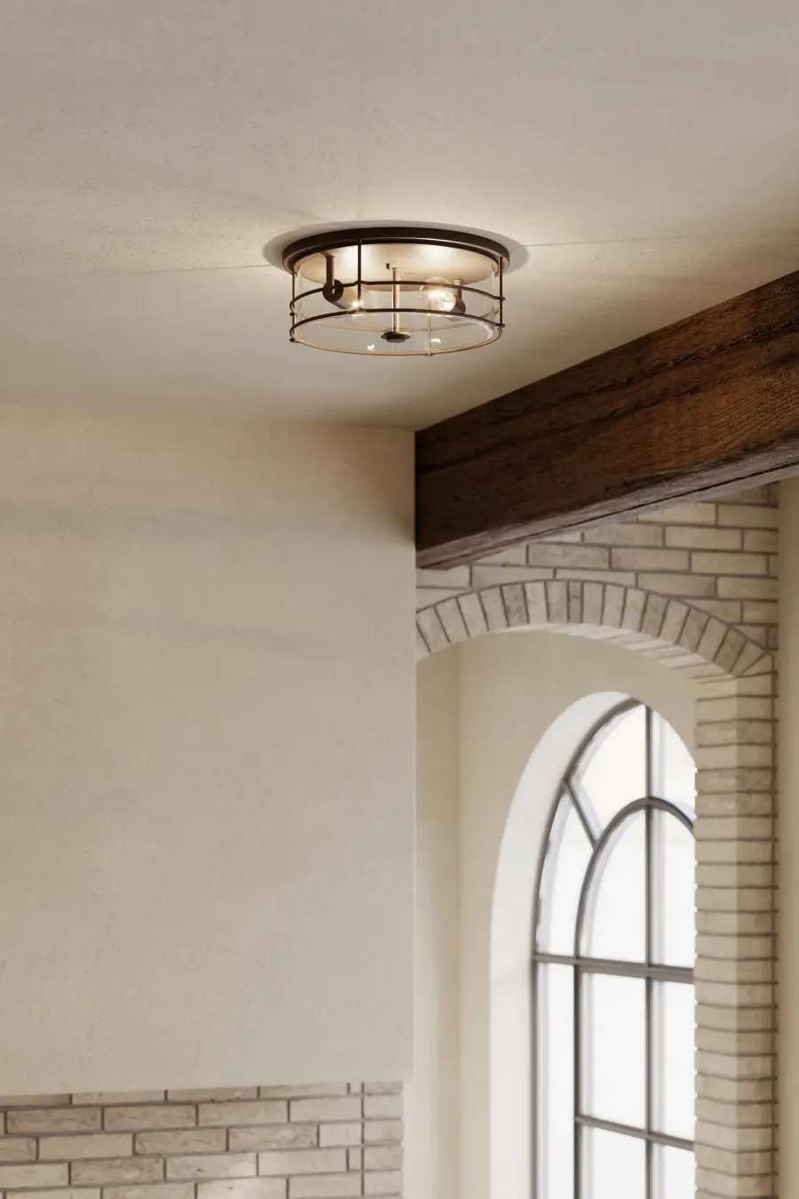 Lorenth 15" 2-Light Flush Mount in Dark Matte Black - Image 3