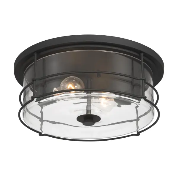 Lorenth 15" 2-Light Flush Mount in Dark Matte Black - Image 5