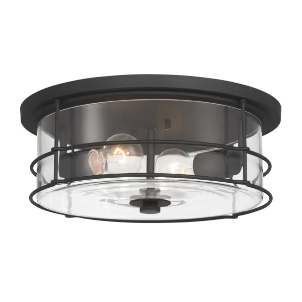 Lorenth 15" 2-Light Flush Mount in Dark Matte Black - Image 6