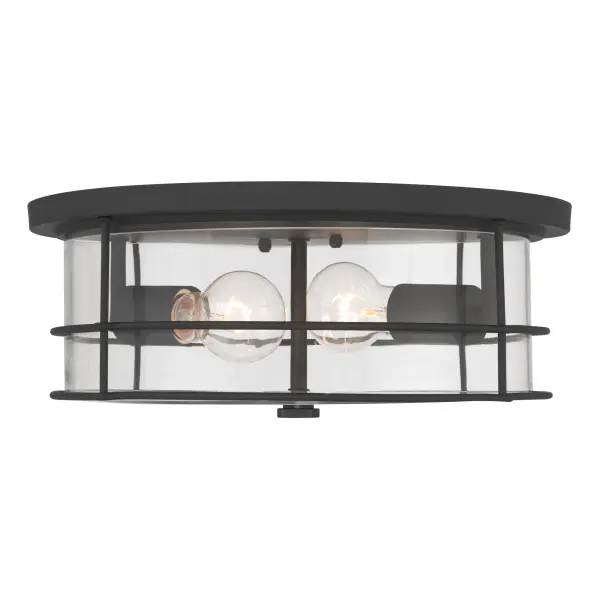 Lorenth 15" 2-Light Flush Mount in Dark Matte Black - Image 7
