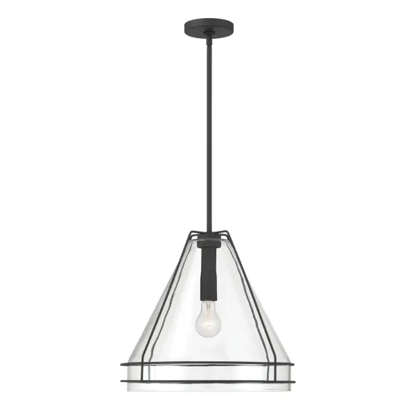 Lorenth 18" 1-Light Pendant in Dark Matte Black - Image 9