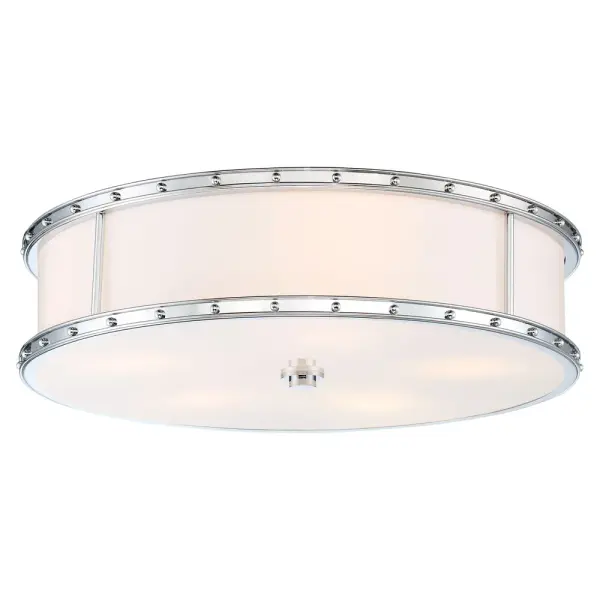 This 20-inch LED flush mount delivers exceptional brightness with 4,350 lumens and superior color rendering (CRI 92). The chrome finish and etched white glass create a clean, contemporary look ideal for modern and transitional spaces.