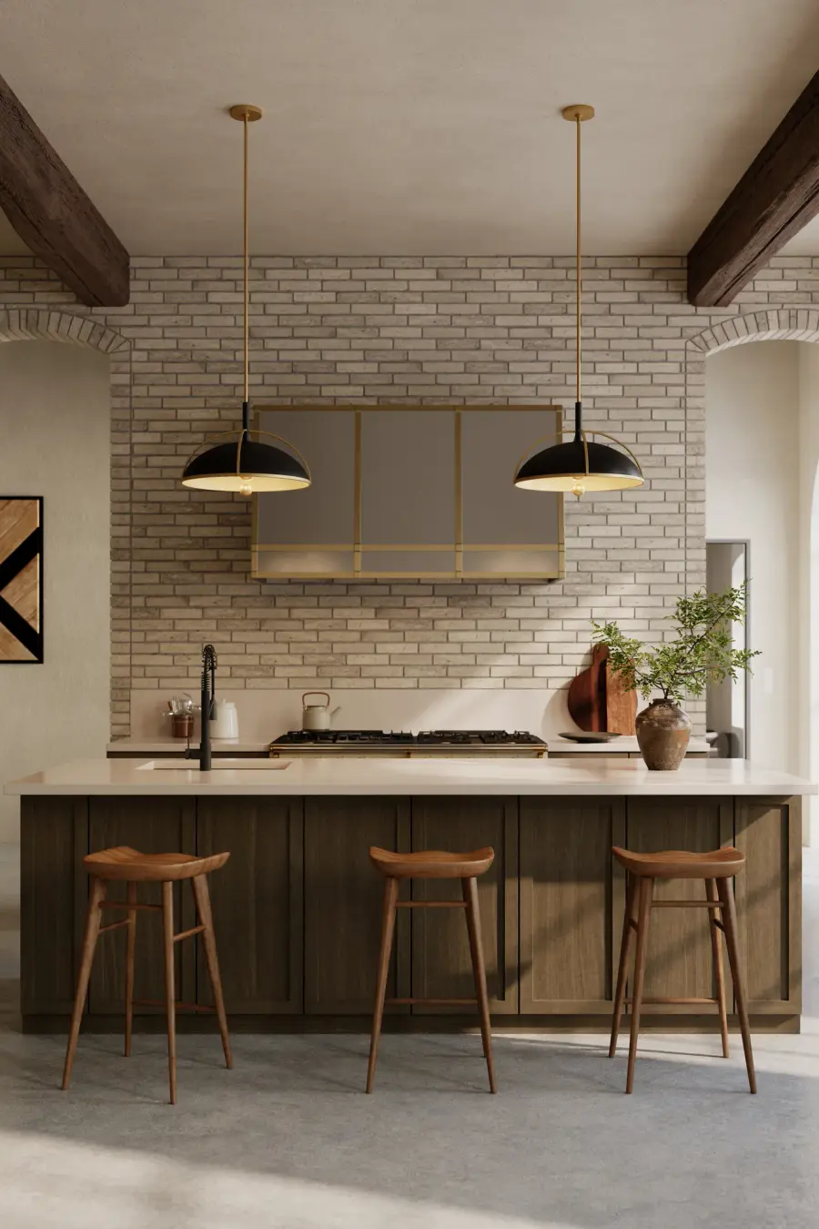 Yorkshire 14" 2-Light Pendant in Dark Matte Black and Legacy Brass - Image 4