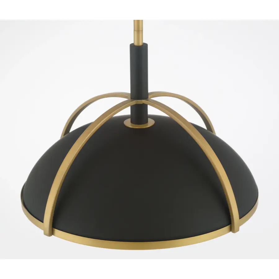 Yorkshire 14" 2-Light Pendant in Dark Matte Black and Legacy Brass - Image 6
