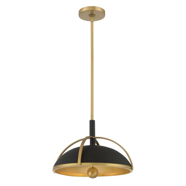 Yorkshire 14" 2-Light Pendant in Dark Matte Black and Legacy Brass - Image 8