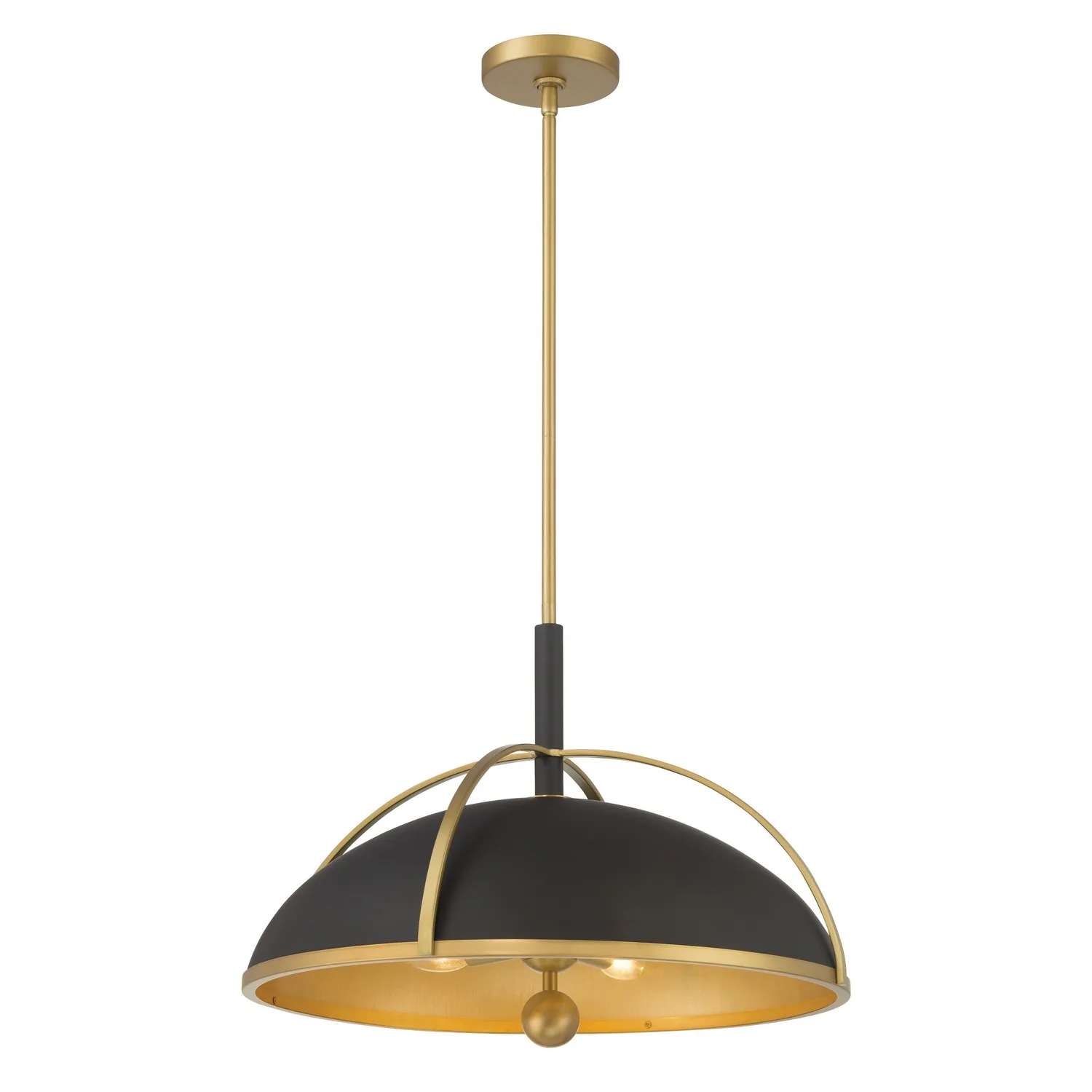 Yorkshire Four Light Pendant in Dark Matte Black