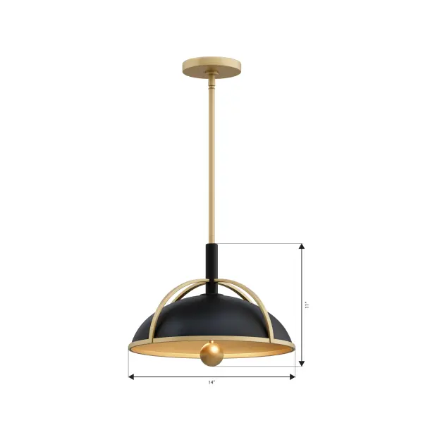 4-Light Pendant - Dark Matte Black and Legacy Brass - alternate view