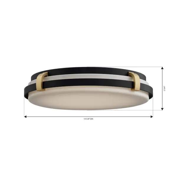 Arclume 14.75" LED Flush Mount in Dark Matte Black and Legacy Brass - Image 4