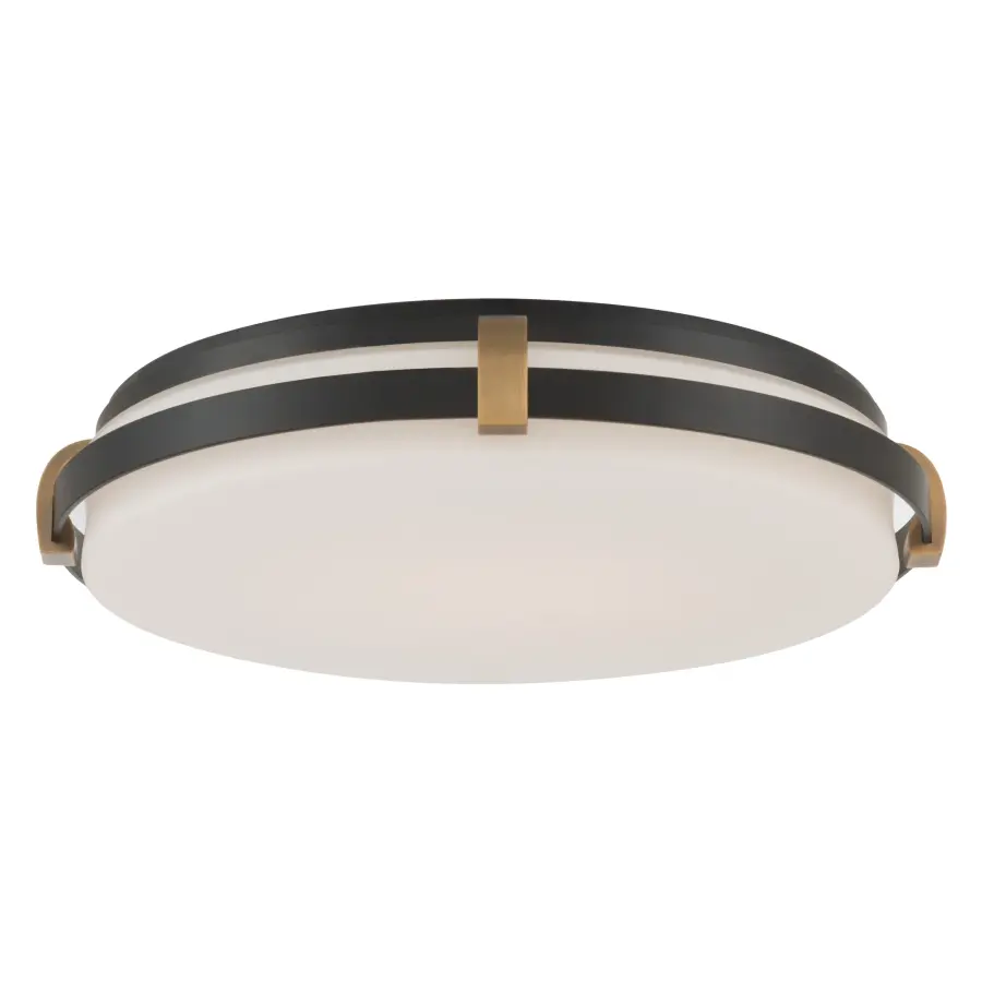 Arclume 14.75" LED Flush Mount in Dark Matte Black and Legacy Brass - Image 5