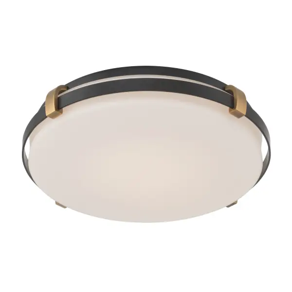 Arclume 14.75" LED Flush Mount in Dark Matte Black and Legacy Brass - Image 6