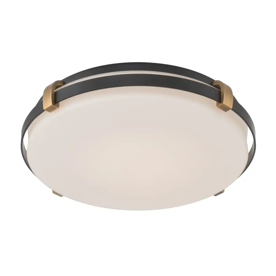 Arclume 14.75" LED Flush Mount in Dark Matte Black and Legacy Brass - Image 6