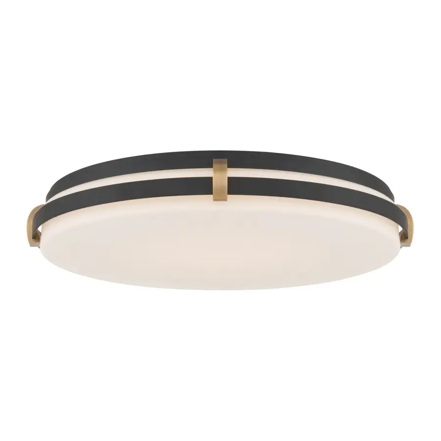 Arclume 18.75" LED Flush Mount in Dark Matte Black and Legacy Brass - Image 1