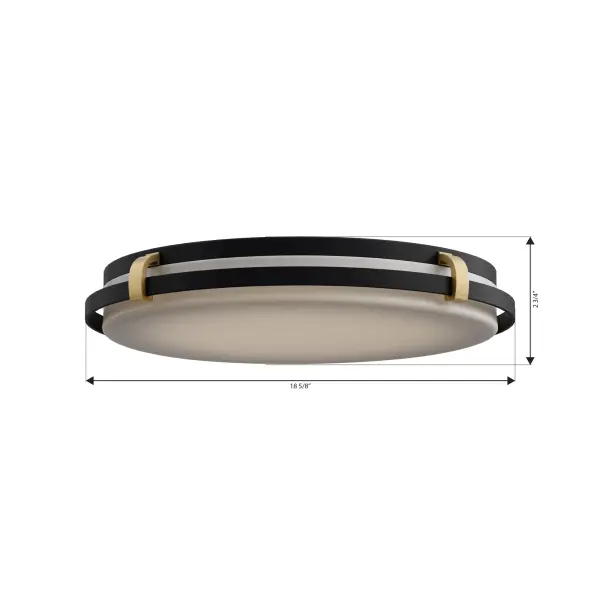 Arclume 18.75" LED Flush Mount in Dark Matte Black and Legacy Brass - Image 4