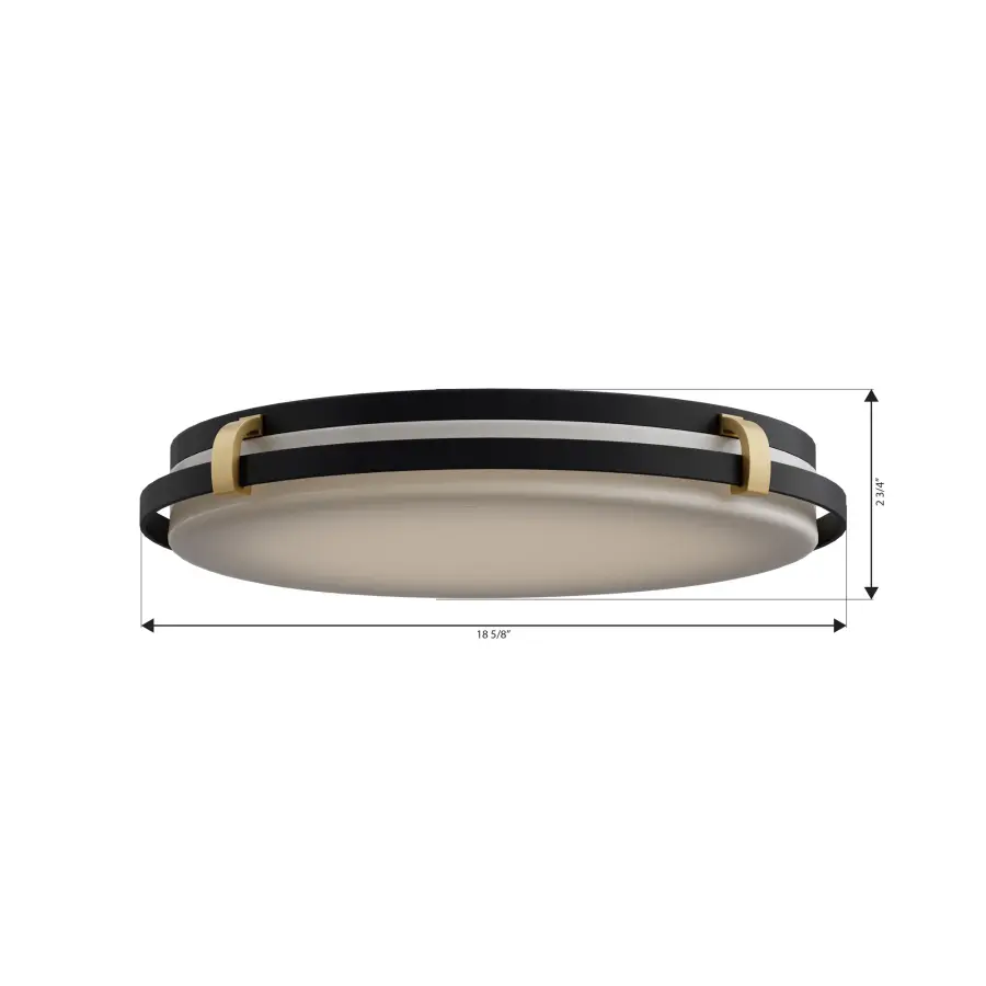 Arclume 18.75" LED Flush Mount in Dark Matte Black and Legacy Brass - Image 4