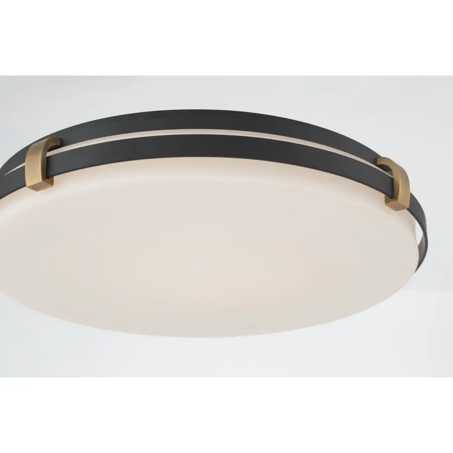 Arclume 18.75" LED Flush Mount in Dark Matte Black and Legacy Brass - Image 5