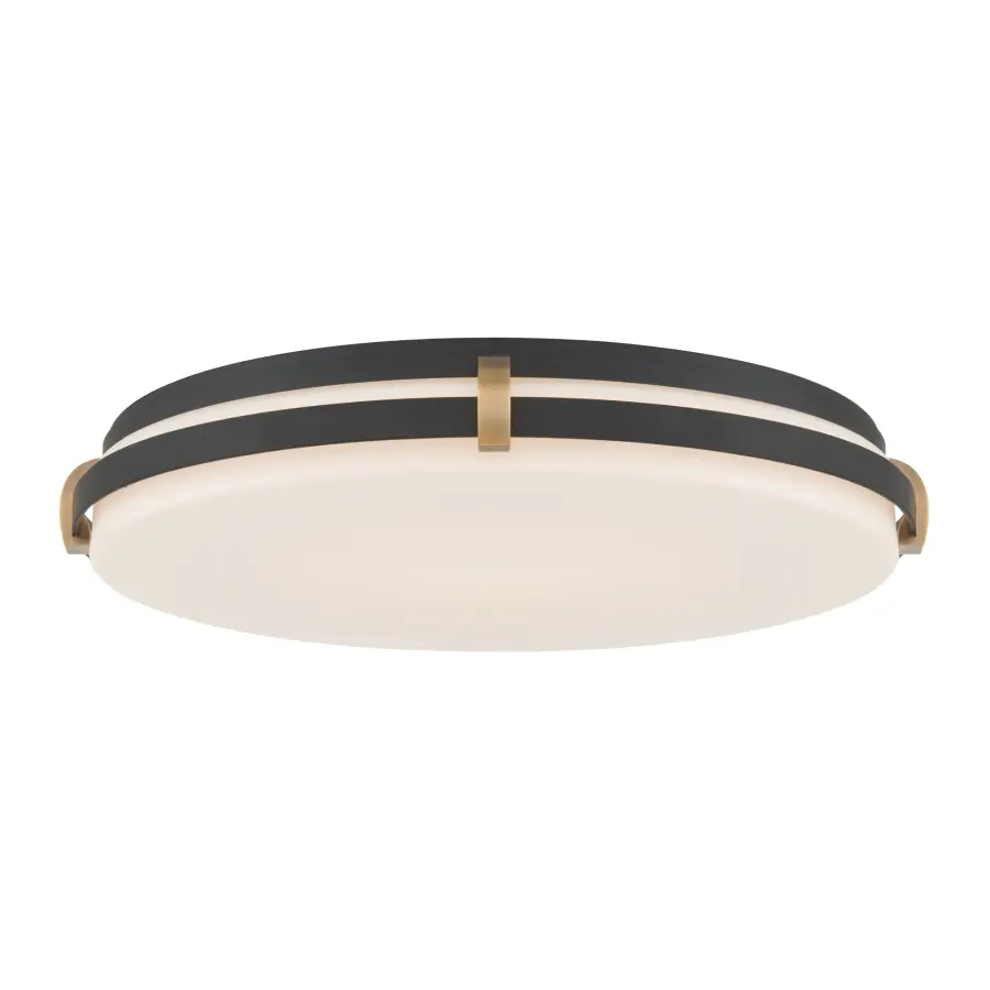 Arclume 18.75" LED Flush Mount in Dark Matte Black and Legacy Brass - Image 7
