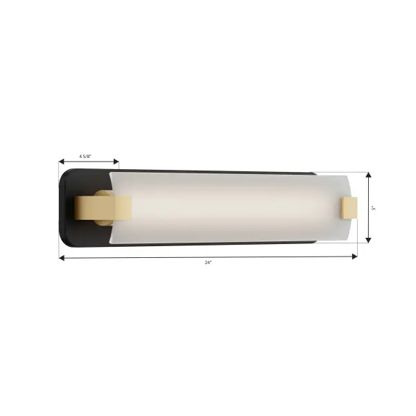 Arclume 24" LED Bath Bar in Dark Matte Black & Legacy Brass - Image 4