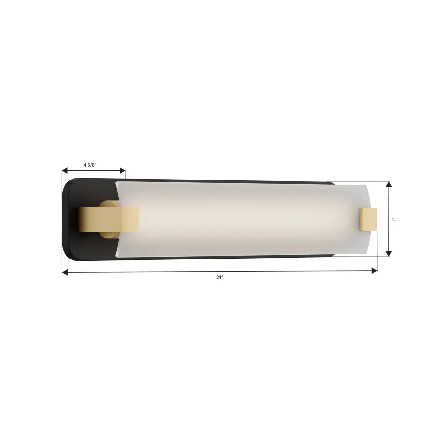 Arclume 24" LED Bath Bar in Dark Matte Black & Legacy Brass - Image 4