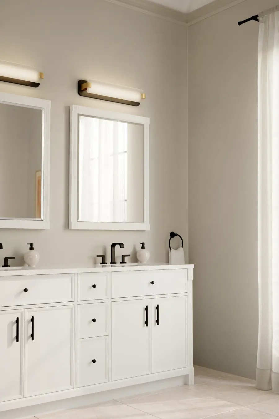 Arclume 24" LED Bath Bar in Dark Matte Black & Legacy Brass - Image 5